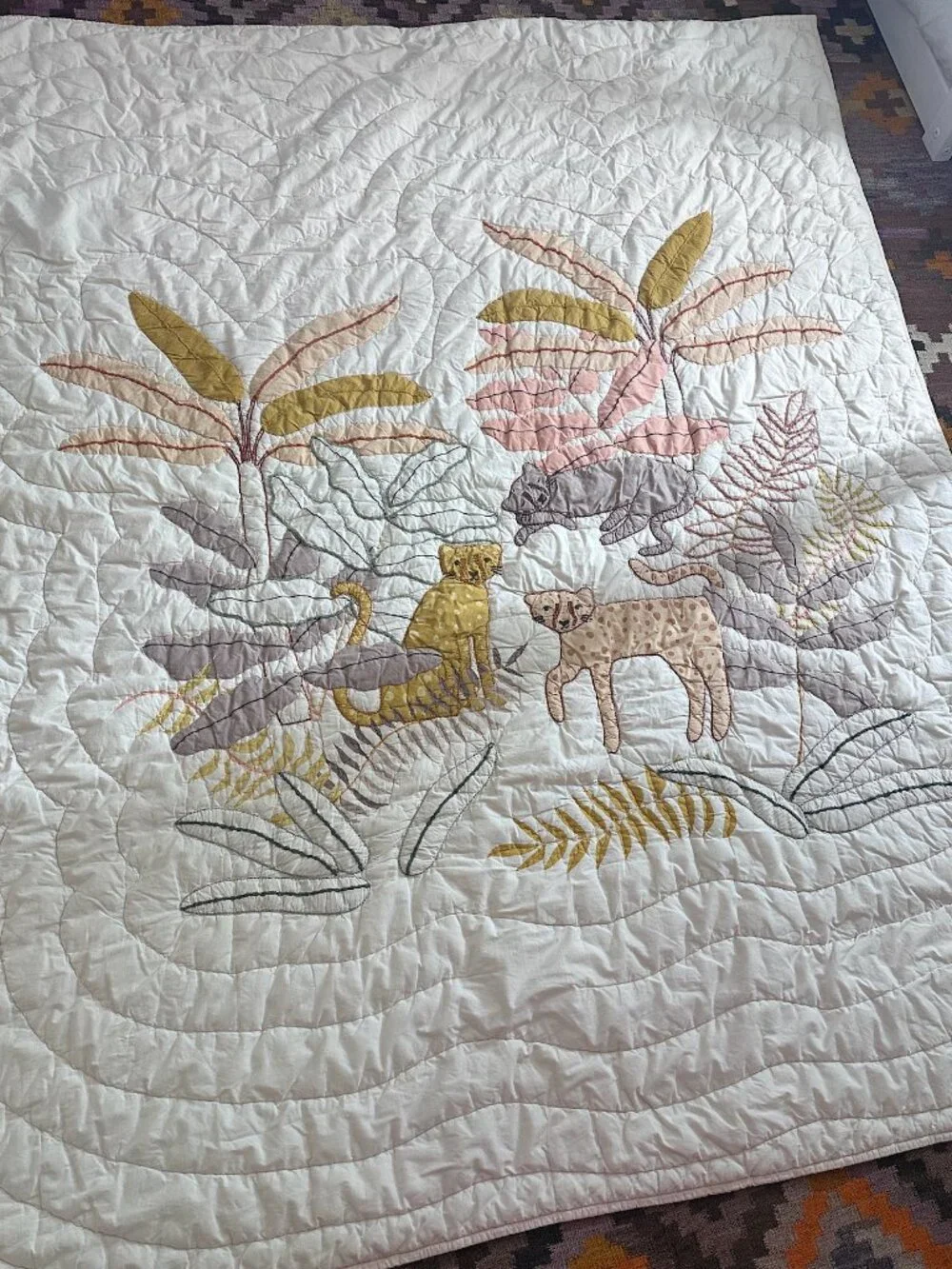 Crate and Kids Lovely Leopard Viole Kids Twin Quilt